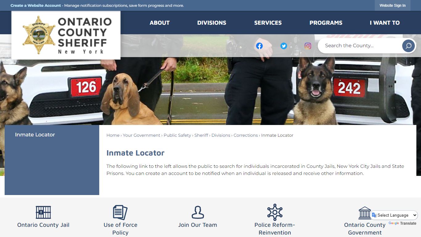 Inmate Locator | Ontario County, NY - Official Website