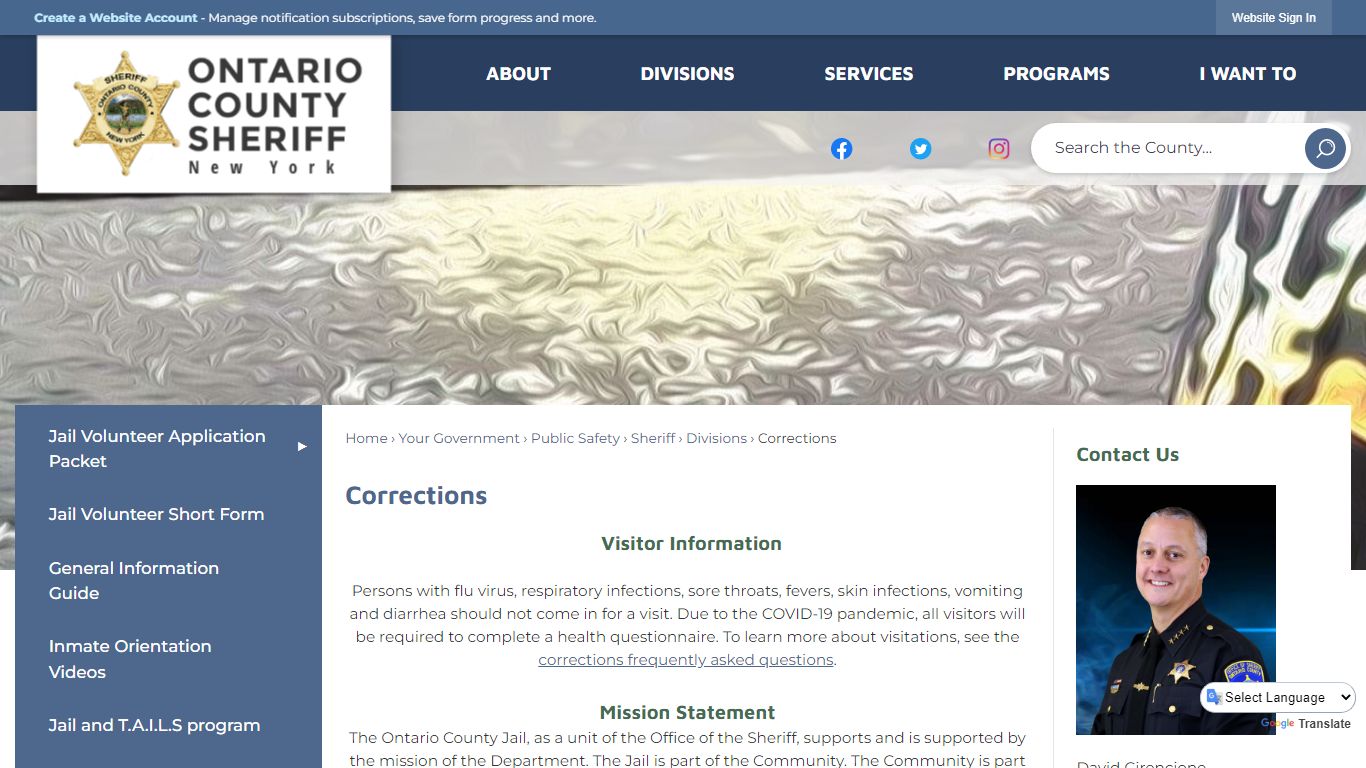 Corrections | Ontario County, NY - Official Website